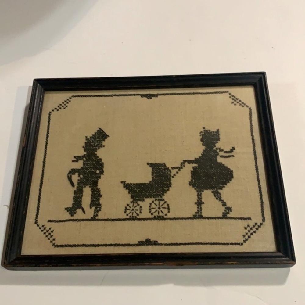 Antique framed embroidery